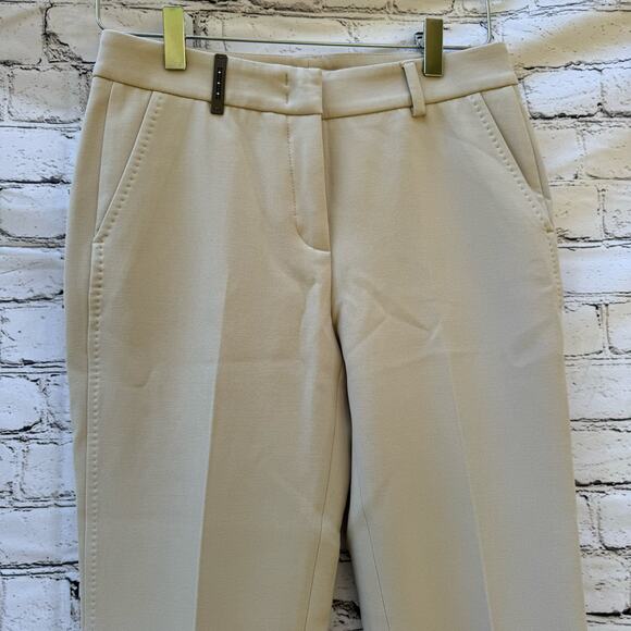 Peserico Trouser Cropped Tailored Handmade Khaki Italian Size 40 Versatile Work - Picture 3 of 10